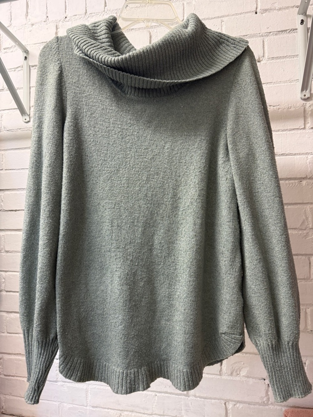 Tahari Soft Cowl Neck Sweater in Dusty Sage